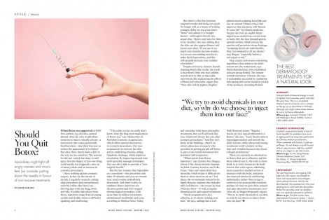Niroshini Cosmetic Acupuncture featured in Hong Kong Tatler 2019